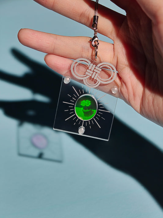 Holographic Four-Leaf Clover Omamori | Handmade Lucky Charm